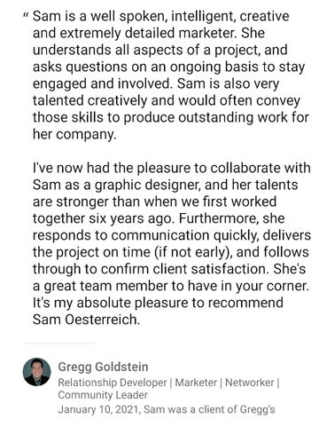 Greg G Recommendation