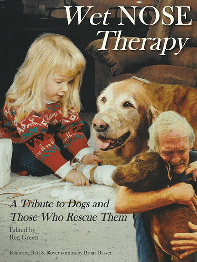 book cover of wet nose therapy dog rescue book