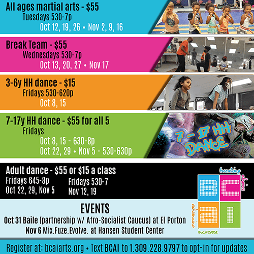 Graphic of colorful monthly classes