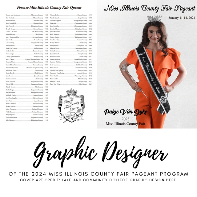 Front and back cover of 2024 Miss Illinois County Fair Pageant program